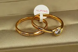 Кільце Xuping Jewelry подвійне Зіниця р 21 золотисте - мініатюра 2