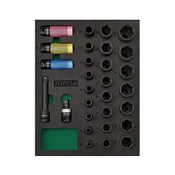 Набір ударних головок 1/2" 29од. (у ложементі) Toptul hoz0014780 - мініатюра 2