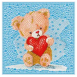 Алмазна мозаїка "Ведмедик Тедді" Brushme DM5003 з рамкою 15х15 см
