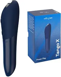 Лубрикант We-Vibe Tango X + 50 мл - потужний міні-вібратор, 10х2.3 см, синій - мініатюра 2