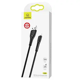 Кабель Usams US-SJ364 USB - Lightning (M/M), 1 м, Black (SJ364USB01) - мініатюра 2