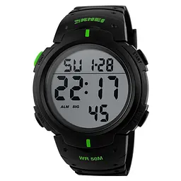 Чоловічий наручний годинник 1068GN Black-Green Skmei acs0030864 - мініатюра 3