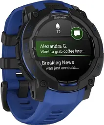 Смарт-годинник Garmin Instinct 3 45mm Amoled Black with Blue Band (010-02936-03/43) - мініатюра 2