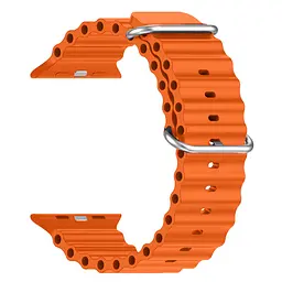 Силіконовий ремінець на смарт-годинник для Apple Watch 38,40,41,42 mm, Ocean Band, orange, зі зручною застібкою, для годинника епл вотч, спортивний, ArmorStandart (ARM81038)