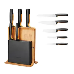 Набір кухонних ножів з бамбуковим блоком Fiskars Functional Form ™ 5 шт 1057552