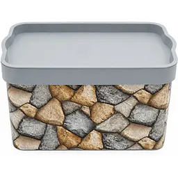 Кошик Topcu з кришкою 7.5 л каміння (25676)