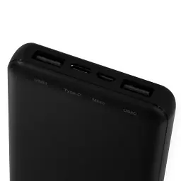 Павербанк на 10000 mAh чорний переносна зарядка для телефону Power Bank 2.1А Kensa KP-64 - мініатюра 5