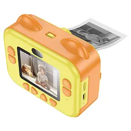Дитячий фотоапарат HOCO DV204 з функцією миттєвого друку, підтримка microSD card, Orange/Yellow, Box - мініатюра 4