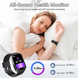 Смарт-годинник STECEi 1.85" HD з Bluetooth-дзвінками, пульсометром, моніторингом сну та 110+ спортивними режимами чорний - мініатюра 3