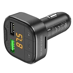 АЗП FM модулятор Borofone BC43 Flash 18W+QC3.0 (2USB-A) Black - мініатюра 5