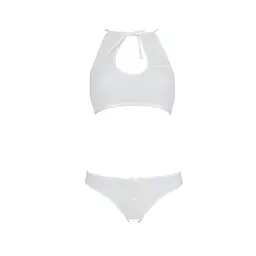 Комплект бра та трусики з мереживним декором Passion Ursula Set, white, S/M - мініатюра 3