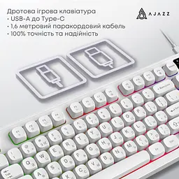 Клавіатура Ajazz AF98 USB UA White (AF98-W) - мініатюра 7