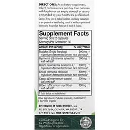Гриби для нормалізації рівня цукру Fungi Perfecti MycoBotanicals Blood Sugar 60 капсул - мініатюра 3
