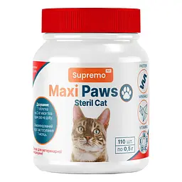 Вітаміни Maxi Paws для стерилізованих котів, 110 табл. × 0,5 г