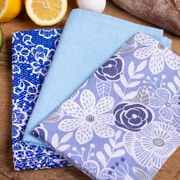 Набір вафельних рушників MirSon №617 Blue roses 60х45 см 3 шт. (2200006740384) - мініатюра 2