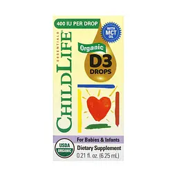 Рідкий Органічний Вітамін D3 для Дітей і Немовлят Organic Vitamin D3 Drops - 6.25 мл