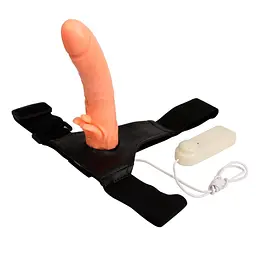 Страпон з вібрацією Baile Ultra Passionate Harness, 20 см (тілесний) - мініатюра 3