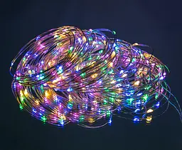 Гірлянда роса 20 метрів Xmas 200 Led Copper різнокольорова світлодіодна гірлянда нитка новорічна