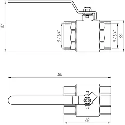 Кран кульовий прямий Q Professional 1 1/4″ ВВ КР PN40 QP151 - мініатюра 4
