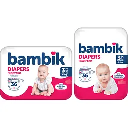 Підгузки Bambik Medium MIDI Розмір 3 (4-9 кг) 36 шт (4823071652284) - мініатюра 3
