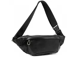 Сумка на пояс з телячої шкіри Tiding Bag t0010A чорний