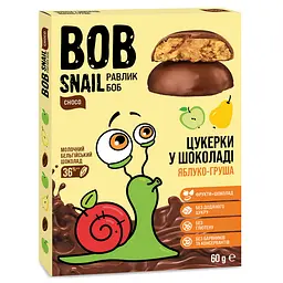 Уцінка. Натуральні цукерки Bob Snail Яблуко-Груша у молочному шоколаді, 60 г 
