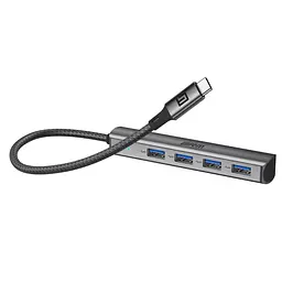 Хаб USB-C ArmorStandart Type-C to 4USB Grey (ARM69364) - мініатюра 3