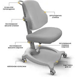 Дитяче крісло ErgoKids GT Y-402 ortopedic grey - мініатюра 2