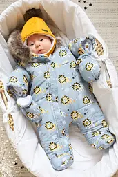 Дитячий зимовий дутий комбінезон для новонароджених Oscar зріст 62 см MagBaby Сірий - мініатюра 5