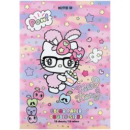 Папір кольор. А4 двостор. 15арк./ 15кольор. Hello Kitty HK24-250/Kite(50)