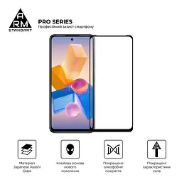 Захисне скло на Infinix Hot 40i з олеофобним покриттям, Pro, повне проклеювання, антистатичний і пиловідштовхуючий шар, 9H, самоклеючеся, 2.5D, на весь екран, антистатичний клей, ArmorStandart (ARM73827) - мініатюра 2