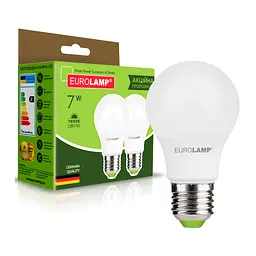 Лампочка Eurolamp LED A60 7W E27 3000K 220V акция 1+1 (MLP-LED-A60-07272(E)) - мініатюра 2