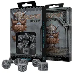 Набір кубиків Dwarven Gray & black Dice Set , 7 шт. (SDWA03)