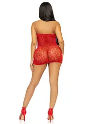 Сукня-сітка зі стразами Leg Avenue Rhinestone halter mini dress Red, відкрита спина, one size - мініатюра 7
