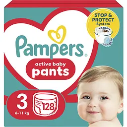 Уцінка. Підгузки-трусики Pampers Active Baby Pants 3 (6-11 кг) 128 шт. 