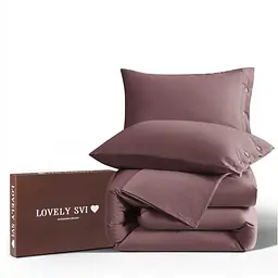 Комплект постільної білизни Lovely Svi варена бавовна (120 г/м2) Євро однотонний Коричневий (360326)