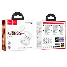 Навушники бездротові Hoco EQ3 Smart true wireless BT5.3/7hours білі - мініатюра 4
