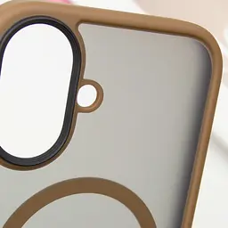 TPU+PC чохол Metal Buttons with MagSafe для Apple iPhone 16 (6.1) Золотий / Gold - мініатюра 5