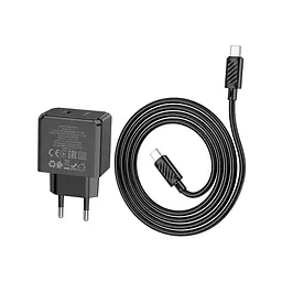 Зарядний пристрій HOCO CS13A Ocean USB-C PD 20 Вт + кабель USB-C — USB-C чорний (6942007603843) - мініатюра 3
