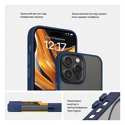 Чехол для Apple iPhone 14 Pro Max, Uniq MagCase, синий, противоударный, панель-накладка с MagSafe, ударопрочный TPU+PC, с магнитом MagSafe, поддержка полноценной беспроводной зарядки, ArmorStandart (ARM75303) - мініатюра 3