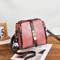 Сумка жіноча маленька стильна через плече крос-боді box bag Рожева 1641Р