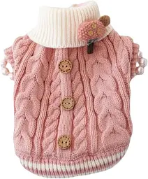 В'язаний светр Derby Classic Dog Winter Sweater Pink для собак, котів і цуценят, L Рожевий - мініатюра 5