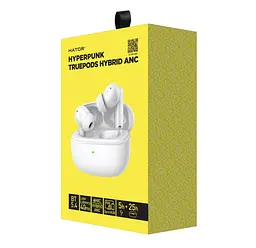 Бездротові навушники з мікрофоном HATOR HTA-432W Hyреrpunk Truepods Hybrid ANC Bluetooth 5.4 White - мініатюра 5