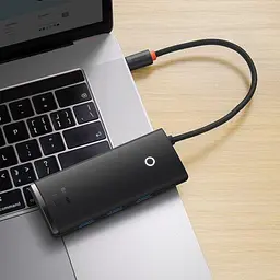 Usb-хаб Baseus Lite Series 5-Port Type-C Hub Docking Station (Type-C to HDMI+Usb3.0x3+PD) Чорний - мініатюра 3