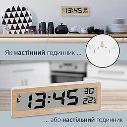 Годинник цифровий радіокерований з датчиком температури ADE CK1704 - мініатюра 3