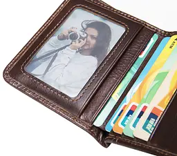 Чоловічий шкіряний гаманець Vintage 10,5х8,4х1,5 см acs0015217 - мініатюра 4
