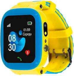 Дитячий смарт-годинник AmiGo Glory GO004 Blue-Yellow [81813] - мініатюра 2
