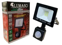 Прожектор із датчиком руху та радіатором LED SMD 20Вт 6000 K STANDARDeco ТМ LUMANO
