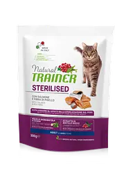 Сухий корм Trainer Adult Natural Sterilised with Salmon для стерилізованих кішок від 1 року Вага: 0.3 кг.