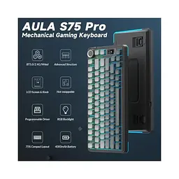 Механічна бездротова клавіатура AULA S75 Pro / 75% / Три режими підключення / Seyia Switch / Black - мініатюра 3